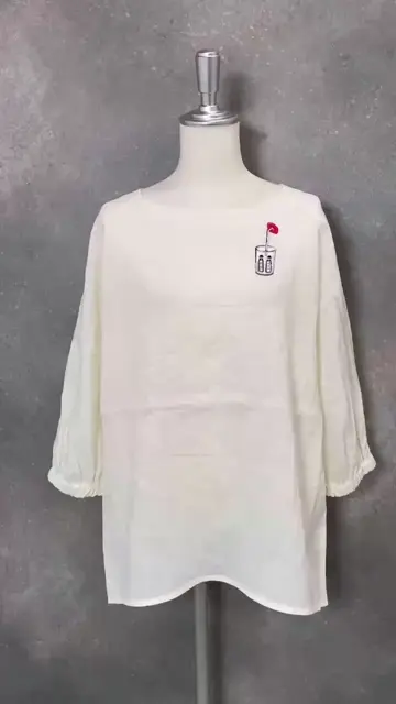 麻100％刺繍ワッペンチュニック|スタジオピッコーネ - ゴルフウェアや