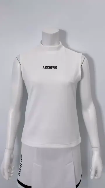 アルチビオのレースラインノースリーブ　プルオーバー　白 アルチビオのレースラインノースリーブ プルオーバー 白