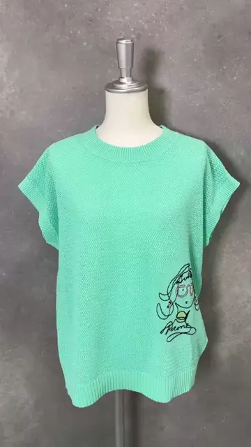透かし編み刺繍ニットベスト|スタジオピッコーネ - ゴルフウェアや婦人