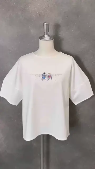 マロンくん ピッコーネ シャツチュニック ビーズ刺繍ロゴ マロンくん