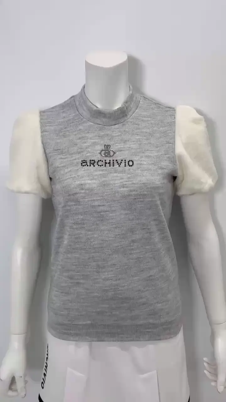 袖ファー切替半袖ニットソー|アルチビオ - ゴルフウェアや婦人服通販