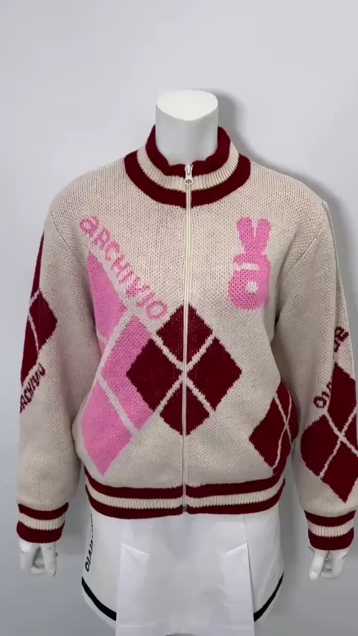 アーガイル柄ニットブルゾン|アルチビオ - ゴルフウェアや婦人服通販