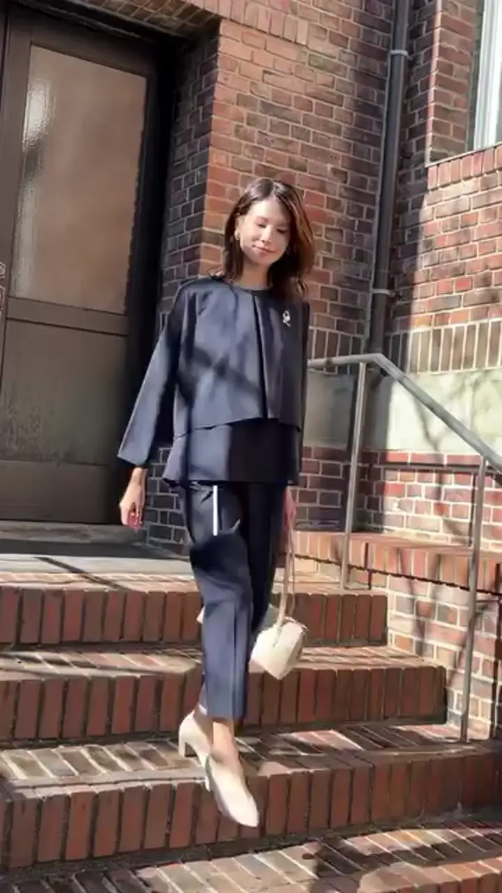 3点セット/エニデイカセット】ノーカラージャケット＆バックフレア