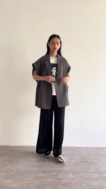 BAOVICTO プリーツワイドパンツ サイズ1 BAOVICTO*日本未入荷*プリーツデザイン/変形ワイドパンツ パンツ