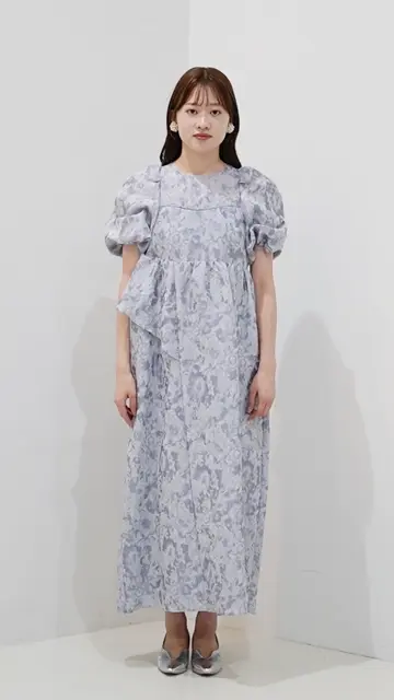 bubble sleeve jacquard dress | DRESS,DRESS | ROOM903 online