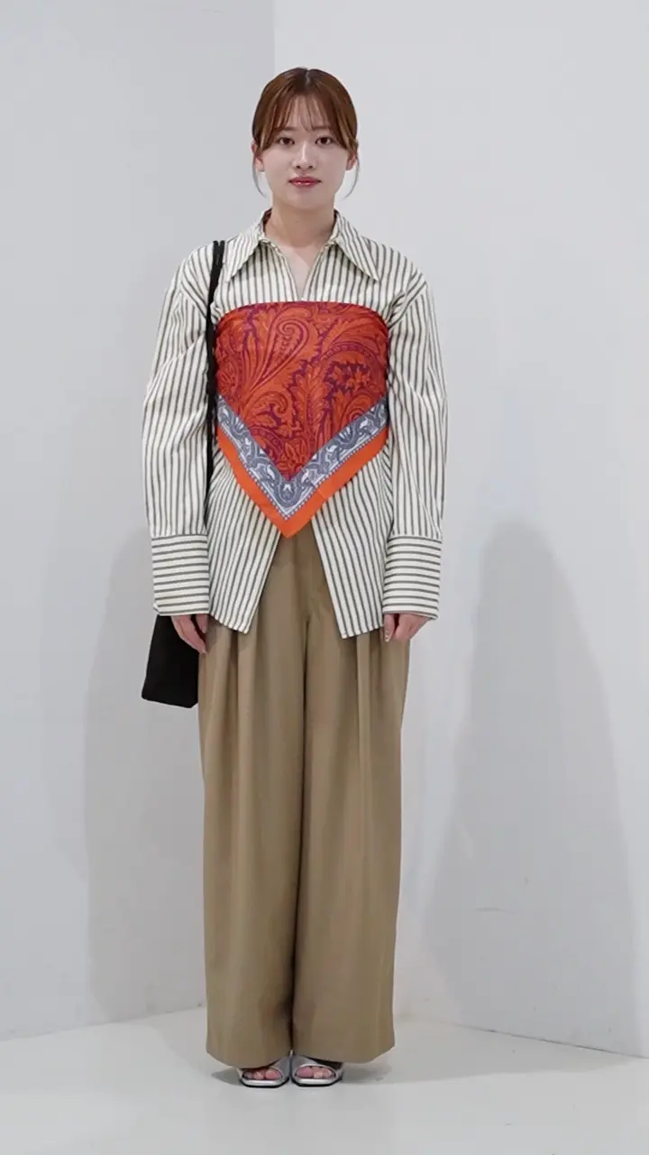 ロングカフスWジップストライプシャツ | ALL ITEM | ROOM903 online