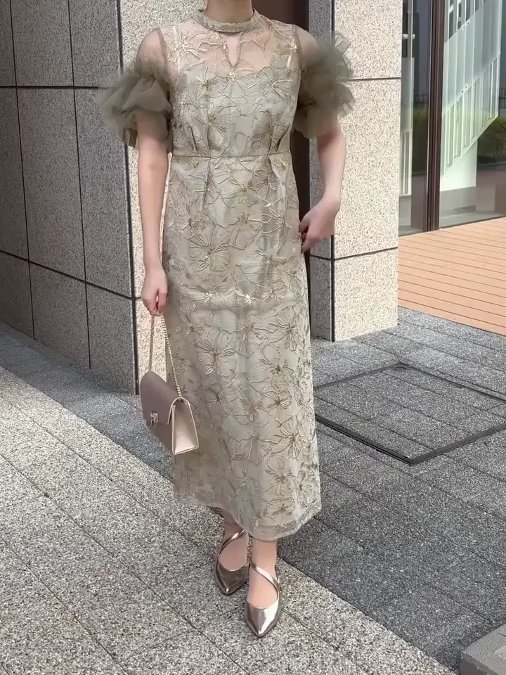 key neck embroidery dress | ALL ITEM | ROOM903 online