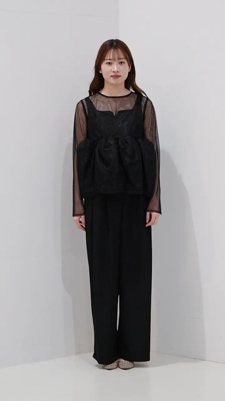 Sheer Peplum Overlay Top&Pants | DRESS,DRESS | ROOM903 online
