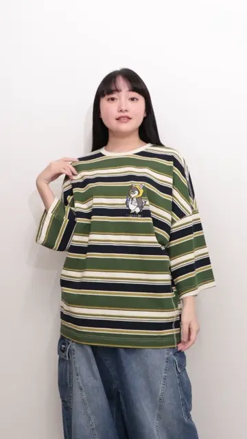 351122：ペン五郎刺繍ボーダーロングスリーブTシャツの通販-ScoLar