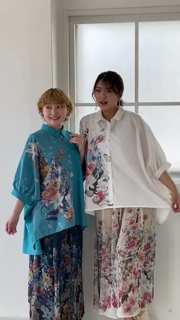 552220：雅結×iS ScoLarコラボ 和風花柄シャツの通販-ScoLar