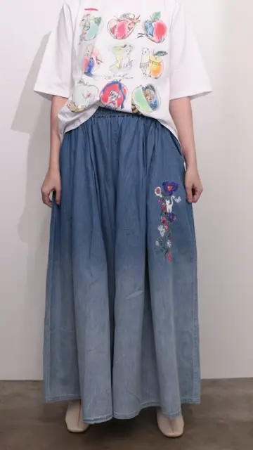 ScoLar 151705-1：刺繍グラデーション加工デニムパンツL-LLサイズ 151705-1：刺繍グラデーション加工デニムパンツの通販-ScoLar