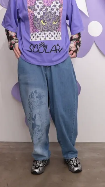 Ⓜ️さま専用です！ 152735：スカラーPOP柄 スプレープリントデニムパンツの通販-ScoLar