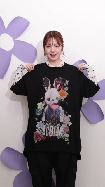 coya.様　pocchiフードチュニック　ハンドメイド作家様　リネン アートプリント シフォンチュニック 大きいサイズ M L LL 3L