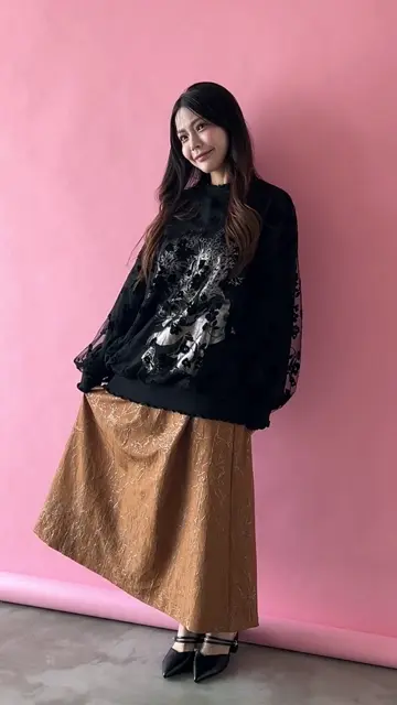 553213：パリ・アート柄 リバーシブルプリーツスカートの通販-ScoLar