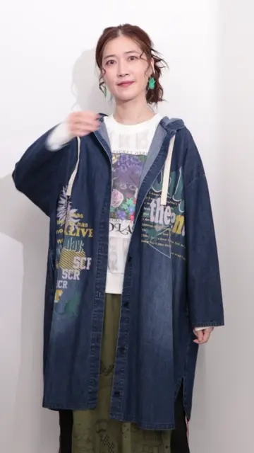 153607：スカラーグラフィック柄デニムコートの通販-ScoLar