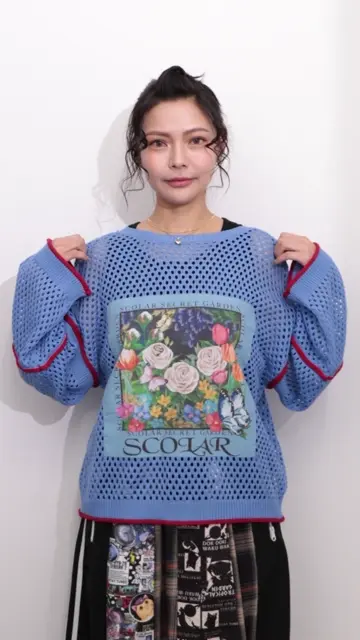 153611：花アップリケ2WAYメッシュプルオーバーの通販-ScoLar