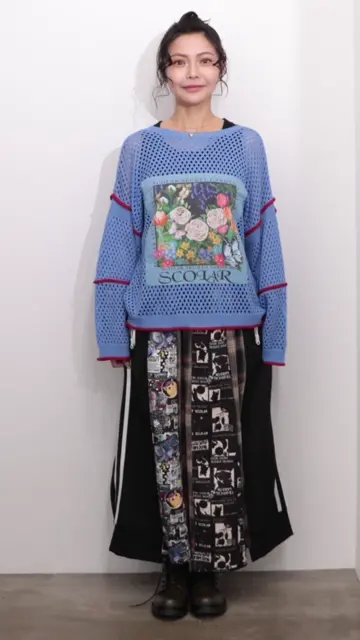 153611：花アップリケ2WAYメッシュプルオーバーの通販-ScoLar