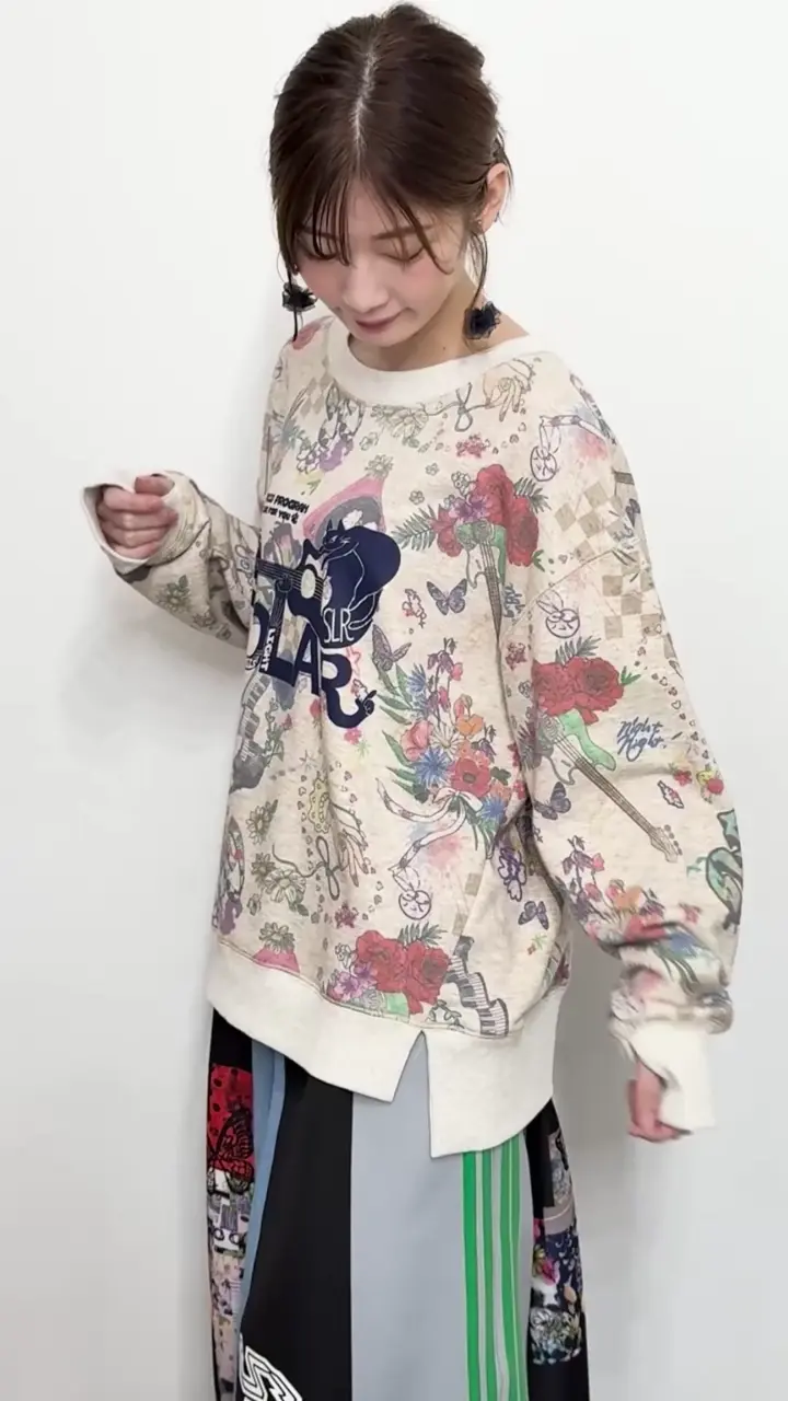 洋楽 SOLOC 153644：花と音楽のスウェットプルオーバーの通販-ScoLar