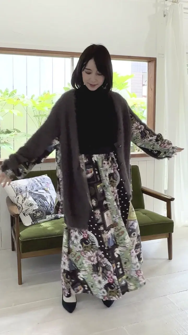 orenge777　レオナール ウール　シルク　ロングカーディガン　花柄 LEONARD（カーディガン）のフリマアイテム一覧