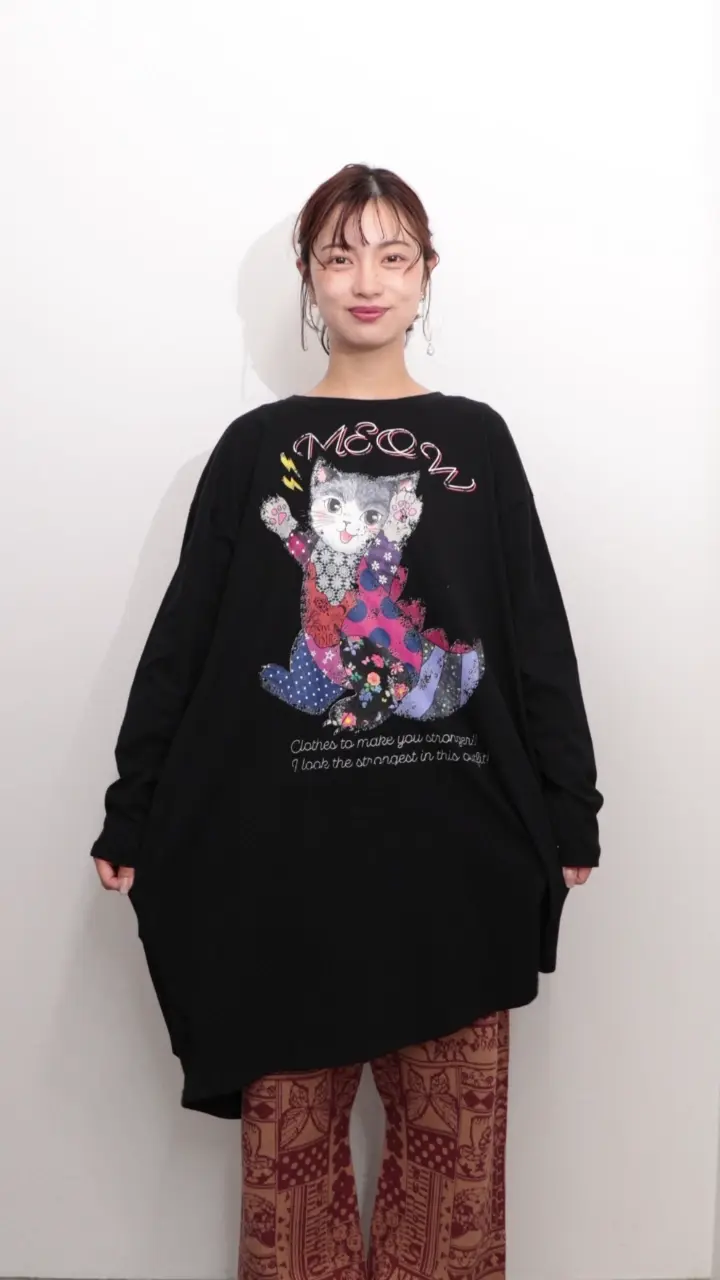 153702：ネコ怪獣アシメワンピースの通販-ScoLar