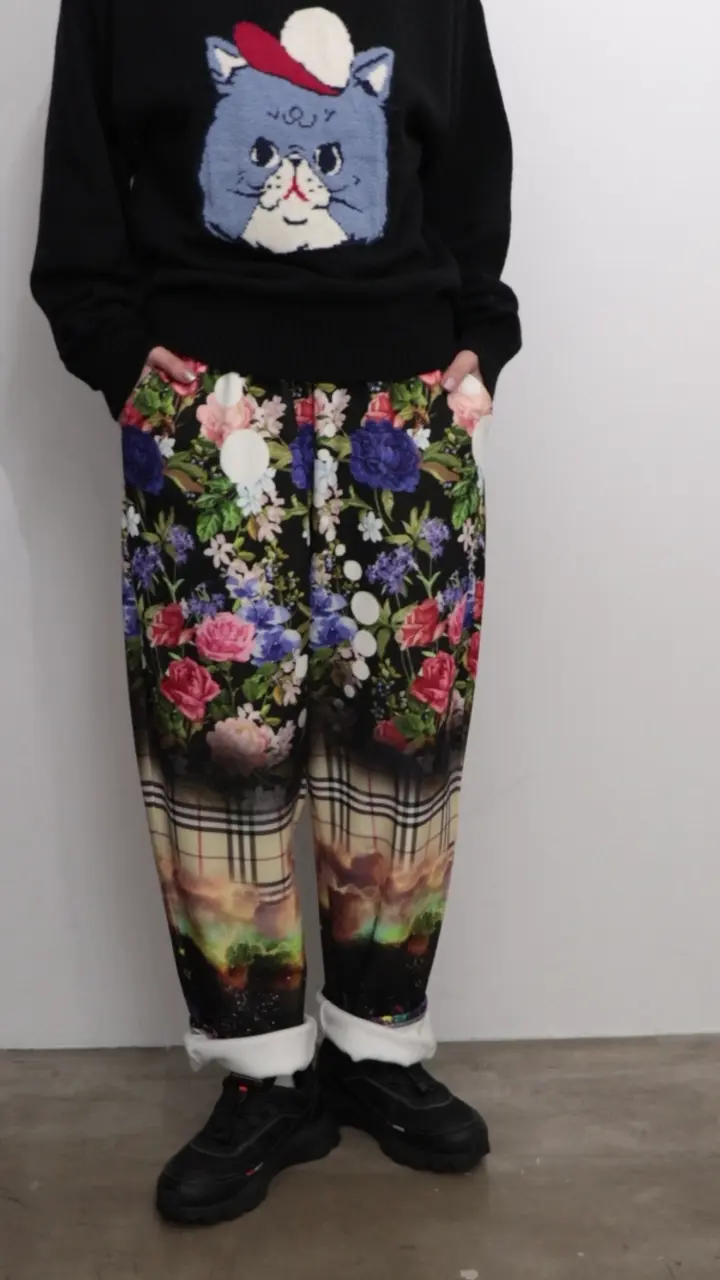 153720：ダークメルヘン風 3柄展開ボンディングパンツの通販-ScoLar