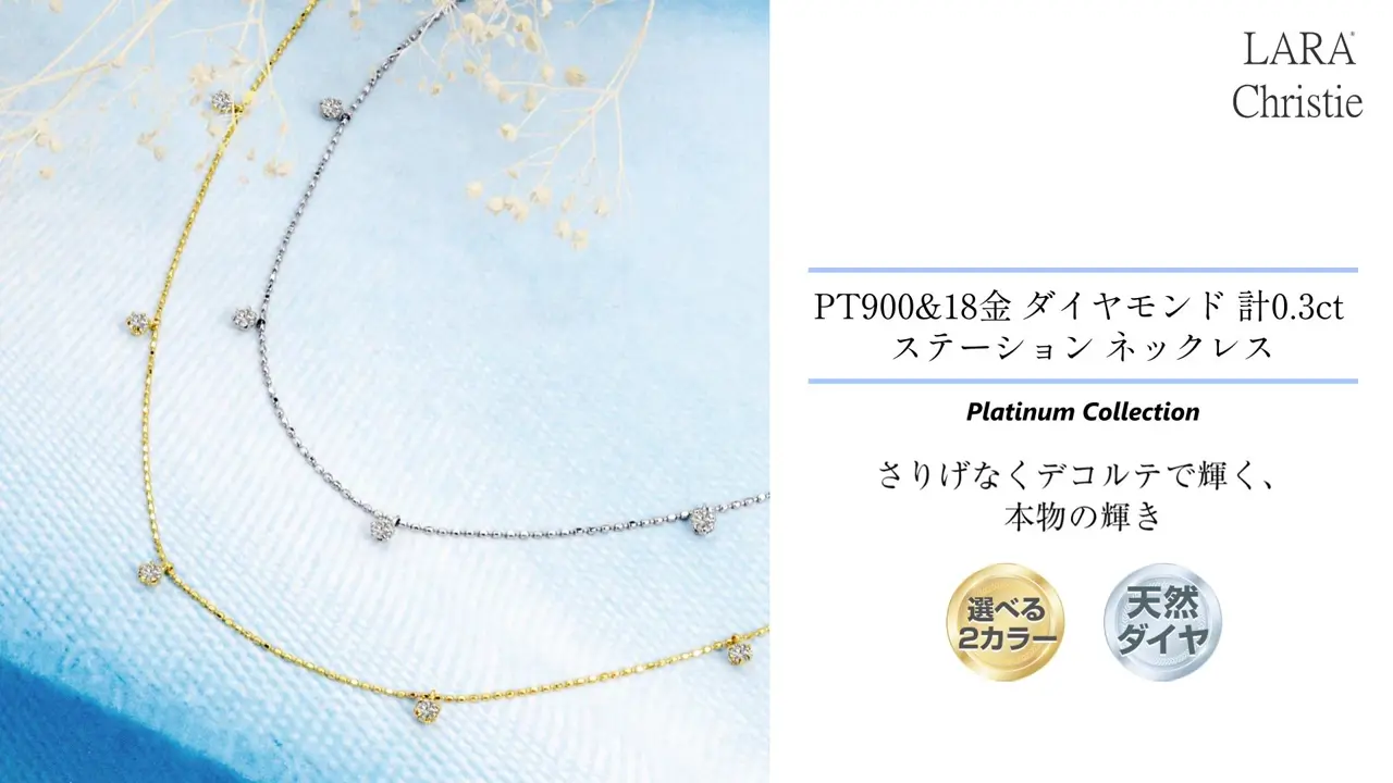 ネックレス ダイヤモンド ステーション ネックレス 7ポイント 0.3ct