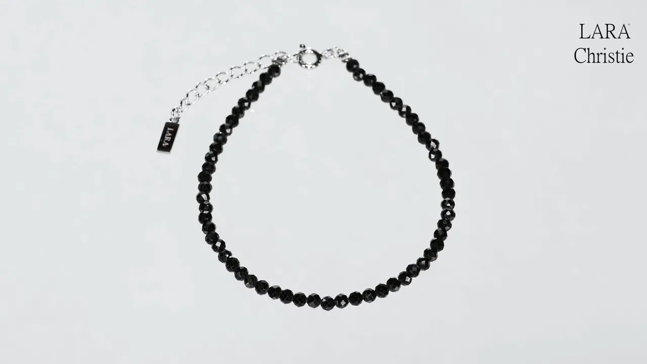 ブラック スピネル シルバー925 sv925 銀 ブレスレット b5059