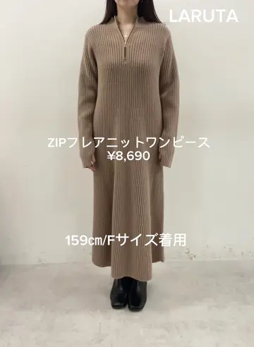 アウトレット★piovra ピュアウールニットワンピース マルチway フィット＆フレアオフショルニットワンピース［E3410