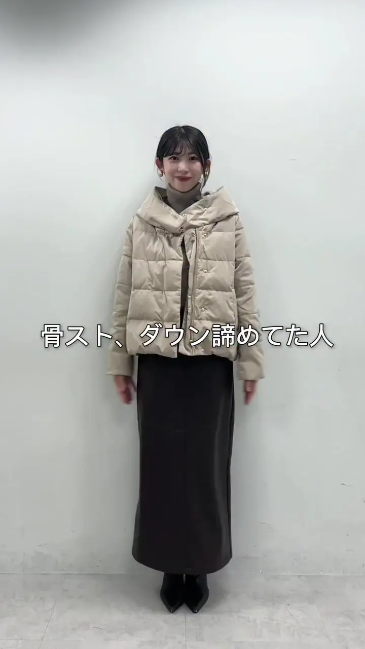 【美品】LARUTA ピーチスキンダウンフェザーコート ベージュ　ラルータ LARUTA（ラルータ） ダウンコート ダウンジャケット 「LARUTA」ピーチ