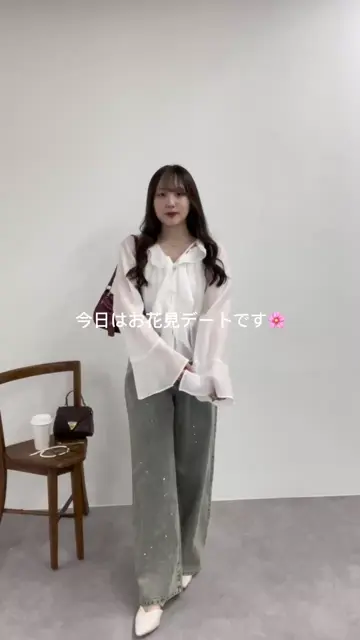 chipi2xセレクト】楊柳シアーラッフルブラウス | Remind me and