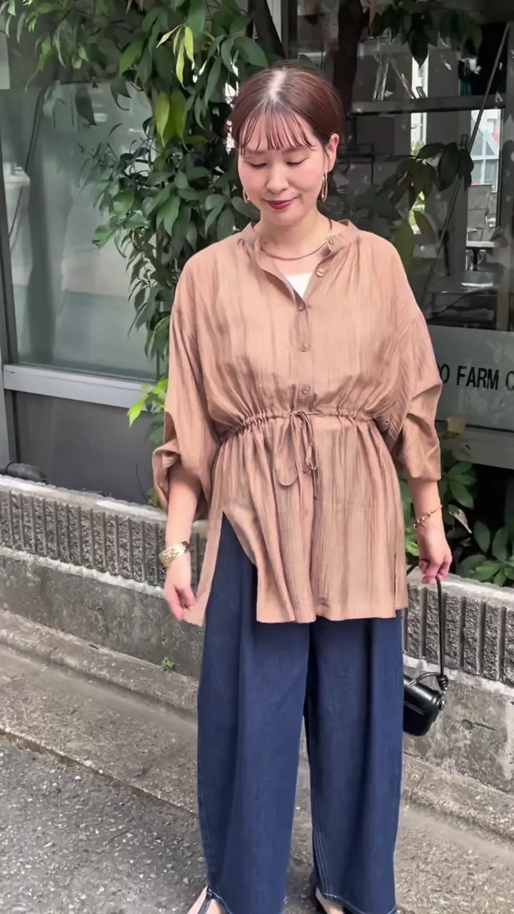 misato___】【メリハリ魅せ】ウエストギャザーシアーチュニック＋