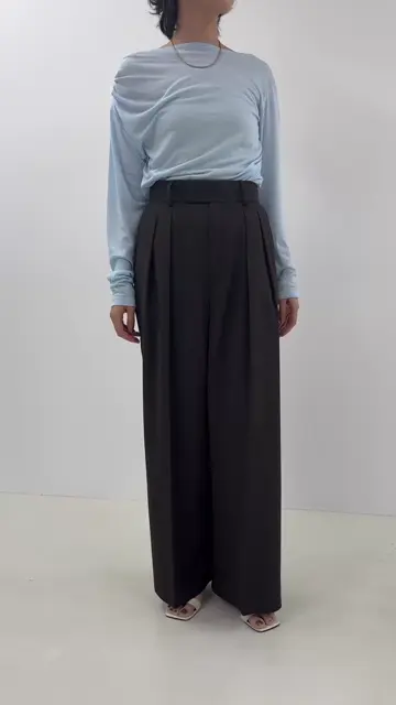 MAQWEL/マクウェル】ウォッシャブル2タックスラックスパンツ