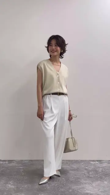 ノーリーズのホワイト ノースリーブ ベストジレ ニットジレ | NOLLEY'S(ノーリーズ)レディース | PAL CLOSET