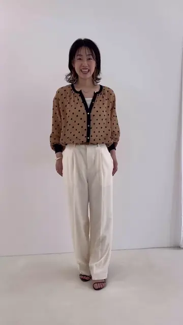 シアーフロッキードットクルーネックカーディガン | NOLLEY'S