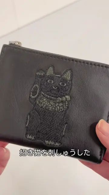 ear PAPILLONNER「本革」招き猫レザー折り財布/ミニウォレット 本革》招き猫レザー折り財布/ミニウォレット | ear PAPILLONNER
