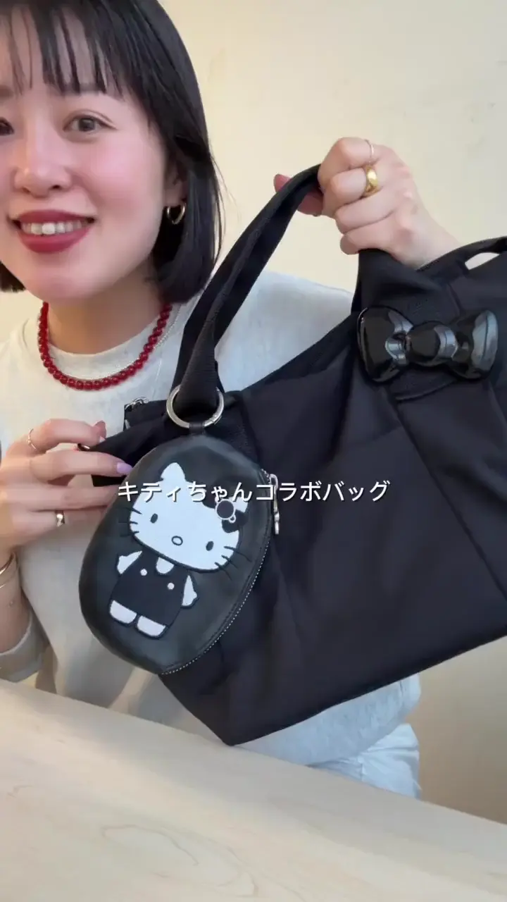 HELLO KITTY（ハローキティ）×ear】コラボ樹脂パーツトートバッグS