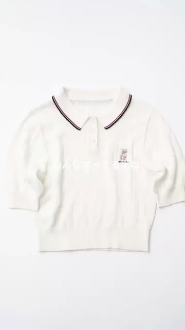 ZIP HALF | SLY 1 オリーブ Polo Short-Sleeve Knit 本日限定Cotton HN (ワンピース(ミニ ショートワンピース KNIT トップス