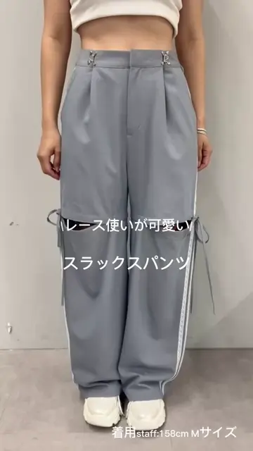 S/Mサイズ展開】サイドスリットリボンスラックスパンツ | OLIVE