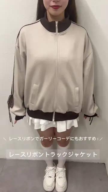 レディース ジャケット リボン付き オフホワイト （レースリボン 