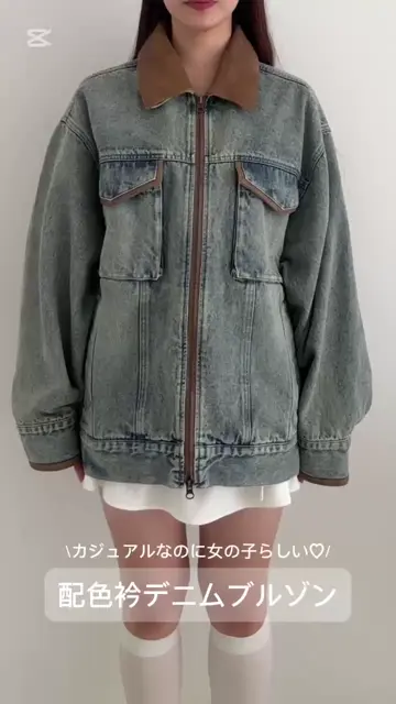 配色衿デニムブルゾン | OLIVE des OLIVE(オリーブ デ オリーブ