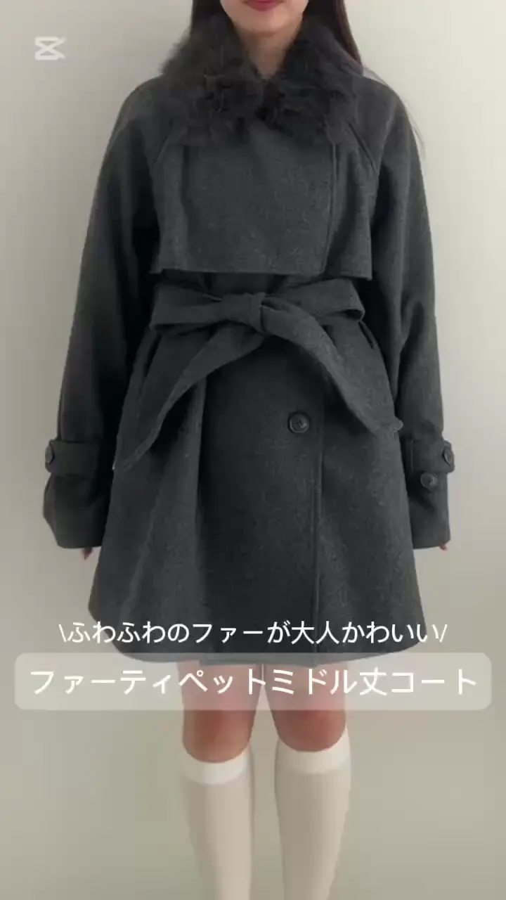 OLIVEdesOLIVEファーティペットミドル丈コート OLIVE des OLIVE（オリーブデオリーブ）の「【完売カラー再販