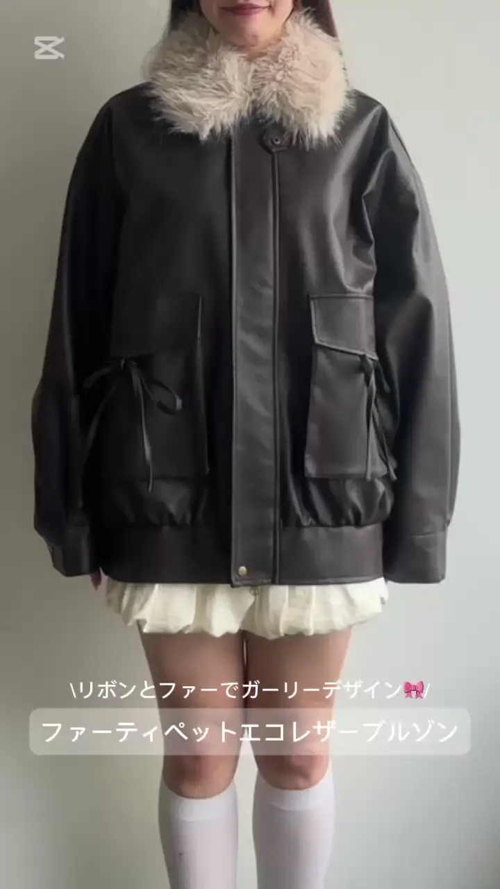 OLIVE des OLIVE ファーティペットエコレザーブルゾン ブラック ファーティペットエコレザーブルゾン | OLIVE des OLIVE