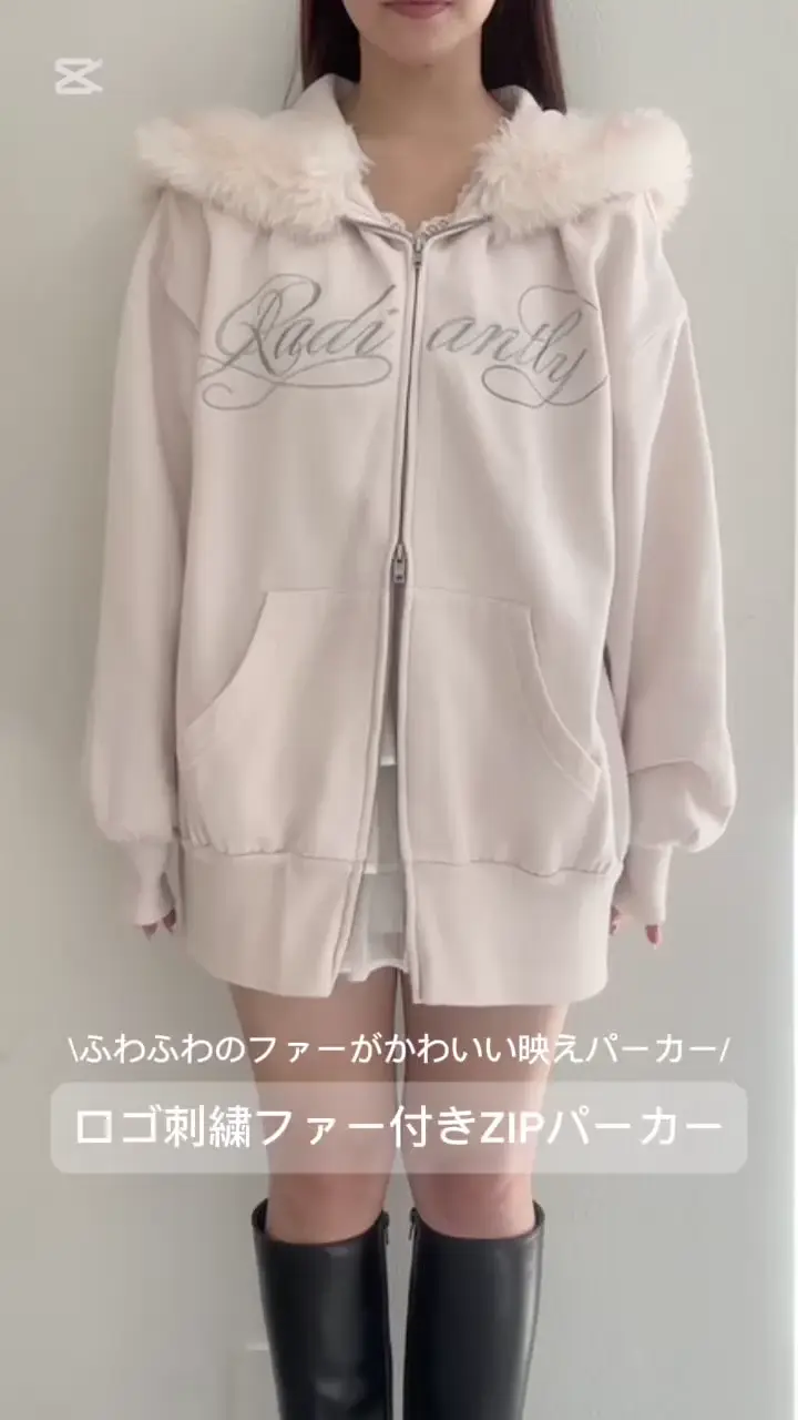 ロゴ刺繍ファー付きZIPパーカー | OLIVE des OLIVE(オリーブ デ