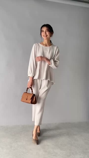 セットアップ可能】ダブルクロスペプラムブラウス | RIVE DROITE