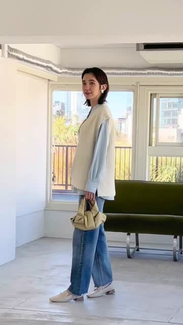 一点プラスするだけで今っぽく決まる】ツイードVネックベスト | RIVE