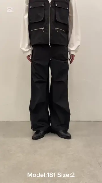Neucon/ニューコン】サイドZIPスーパーワイドパラシュートパンツ