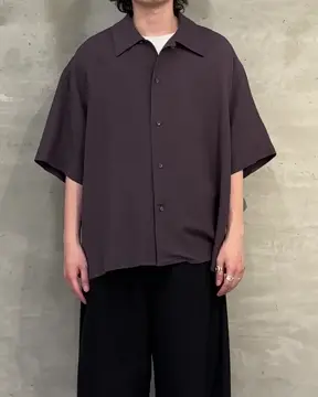00s~ レーヨン リネン S/S オープンカラーシャツ 生成り ドレープ 光沢 Lui's シャツ レーヨンリネンオープンカラーs/sシャツ メンズ