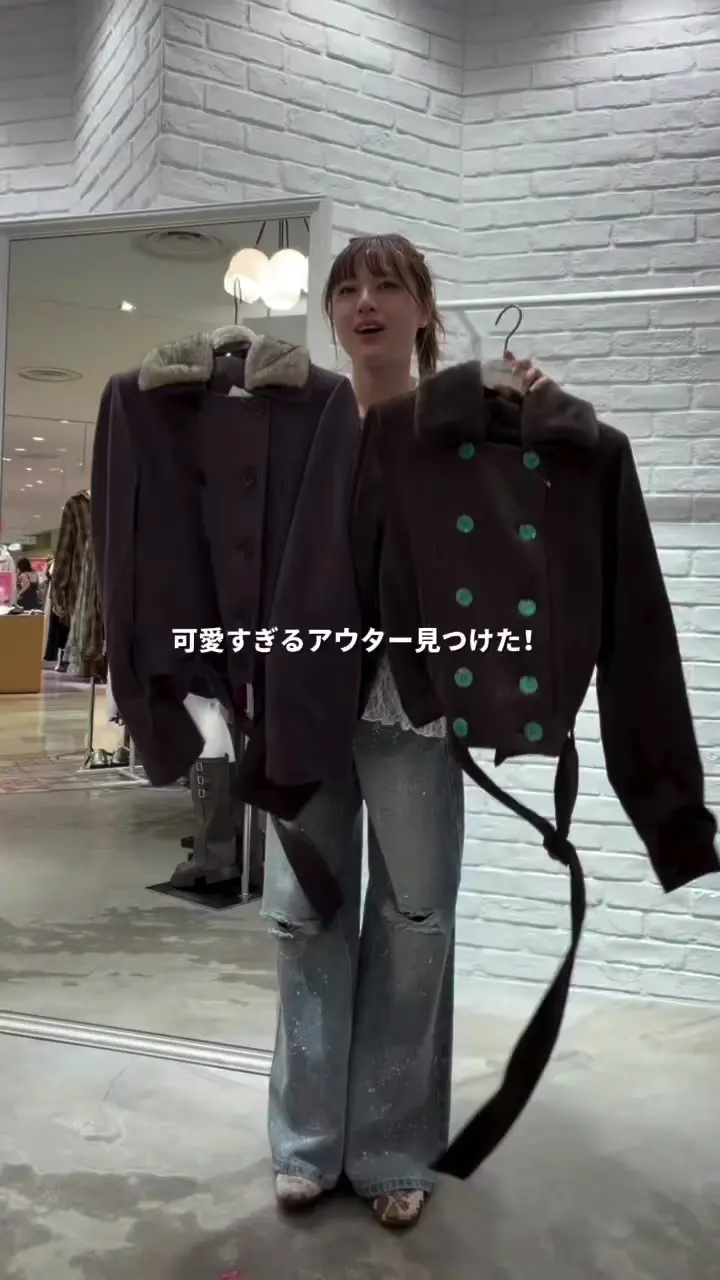 ファー取り外し可能】ダブルボタンコーデュロイファージャケット