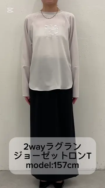 前後2通りで着れる】2WAYラグランジョーゼットロンT | COLLAGE