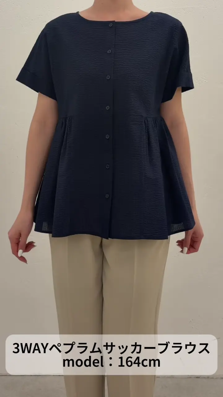 さらっとした肌触り】3WAYサッカーブラウス/ロングシーズン着れる